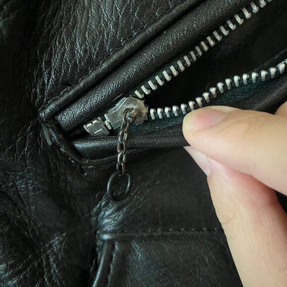 vintage LESCO Black Leather Jacket motorcycle preowned - Picture 3 of 16